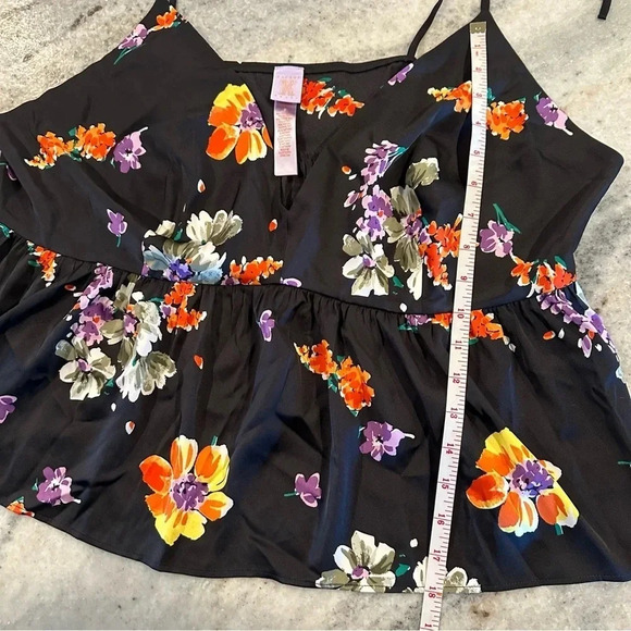 Savage X Fenty Night Blooms Satin Sleep Cami Floral Empire Waist Tank Size 3X - Picture 11 of 11